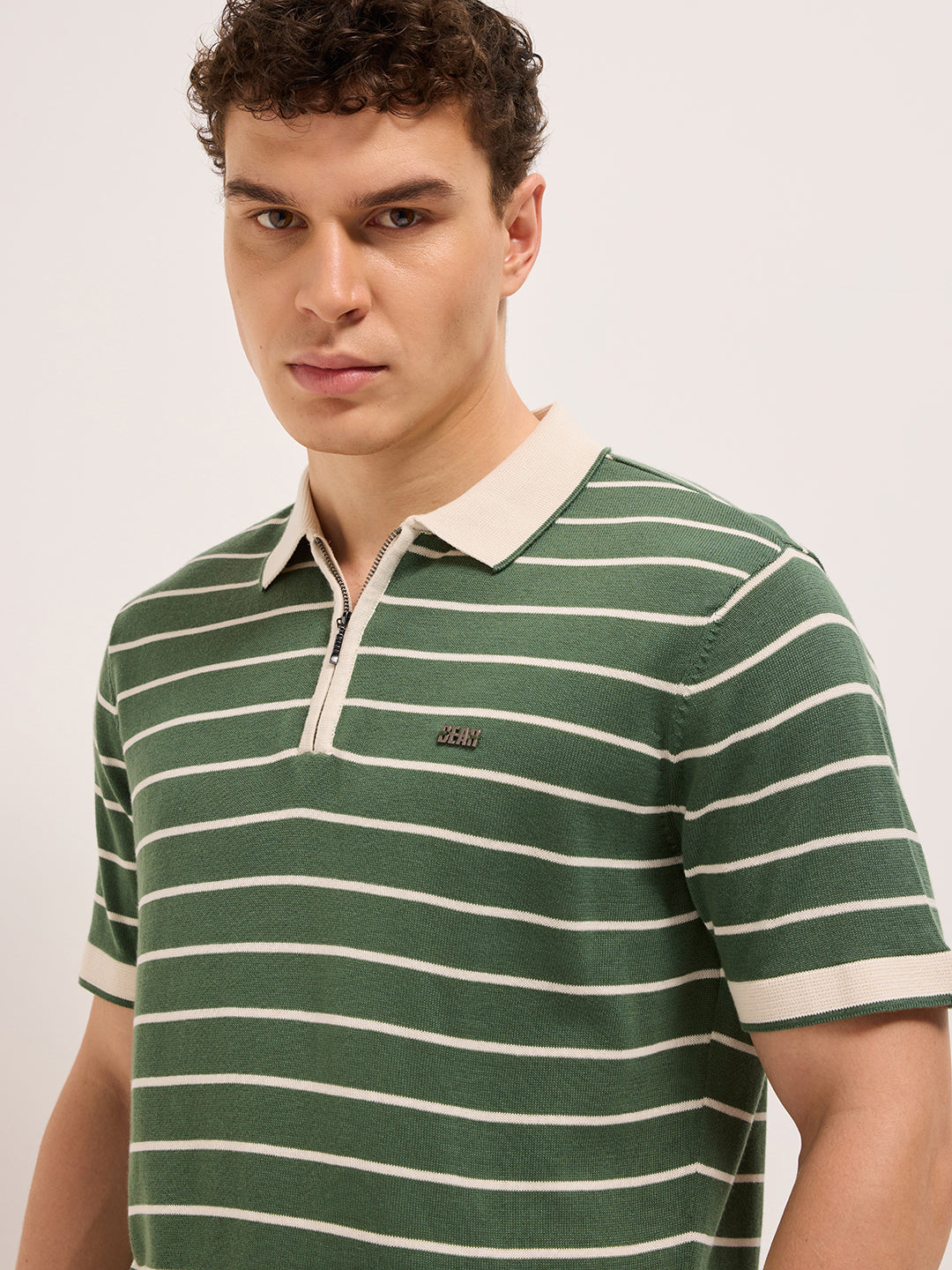 Men Green Slim Fit Polo