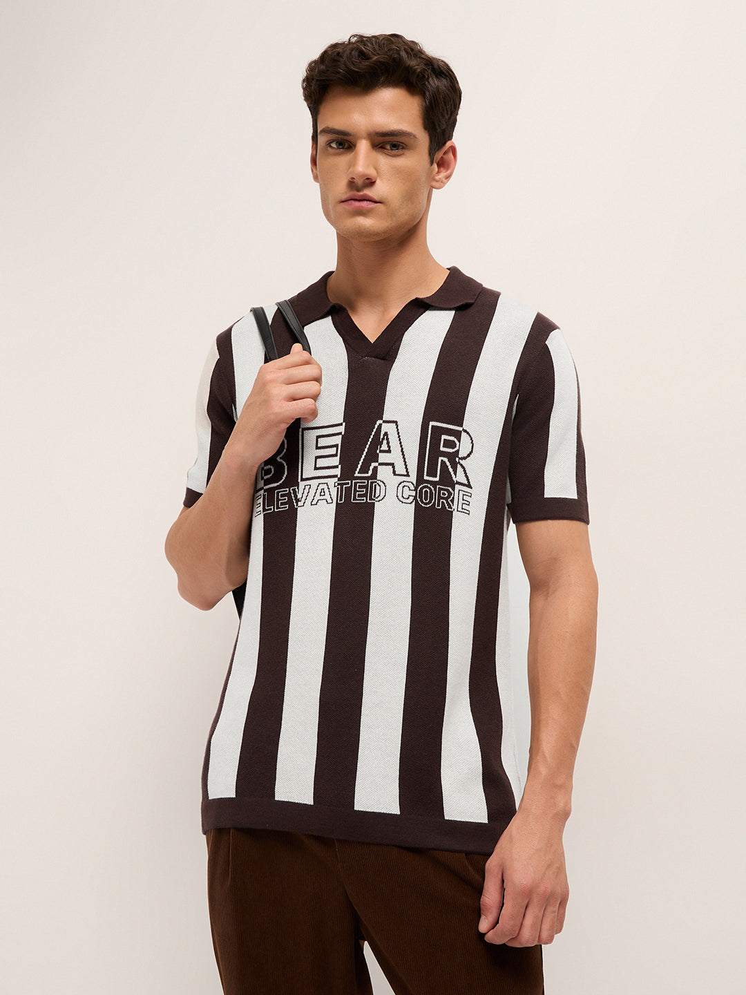 Men Cotton Striped Polo T-Shirt