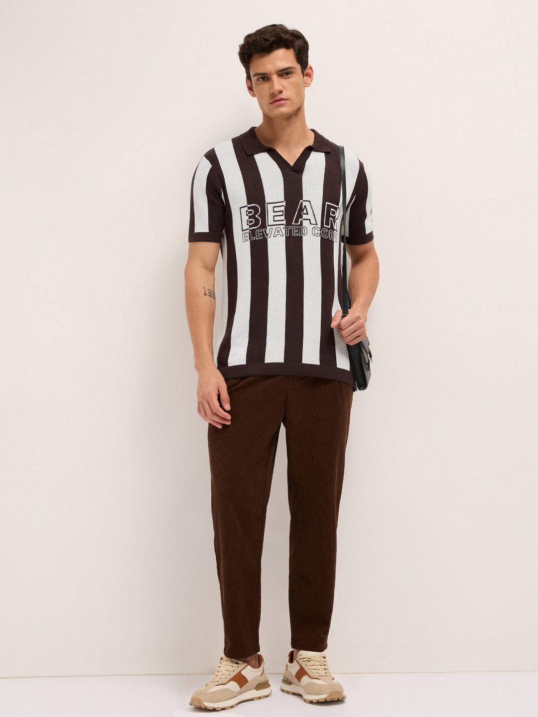 Men Cotton Striped Polo T-Shirt