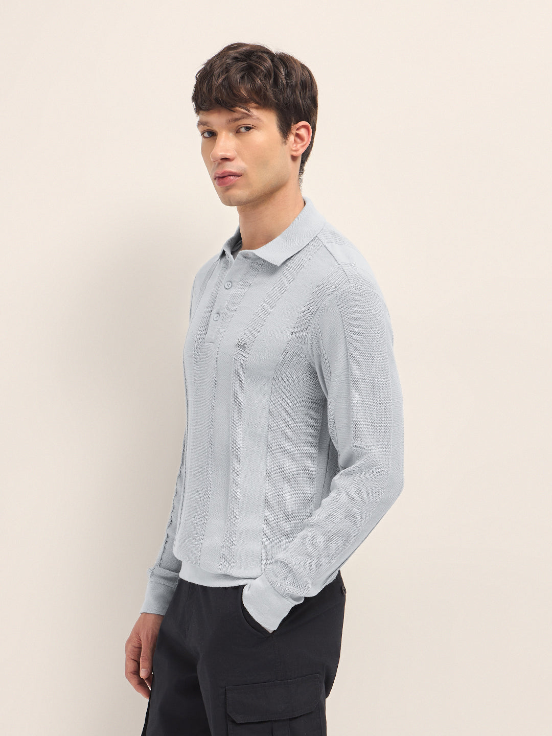 Men Cotton Flat Knit Polo T-Shirt