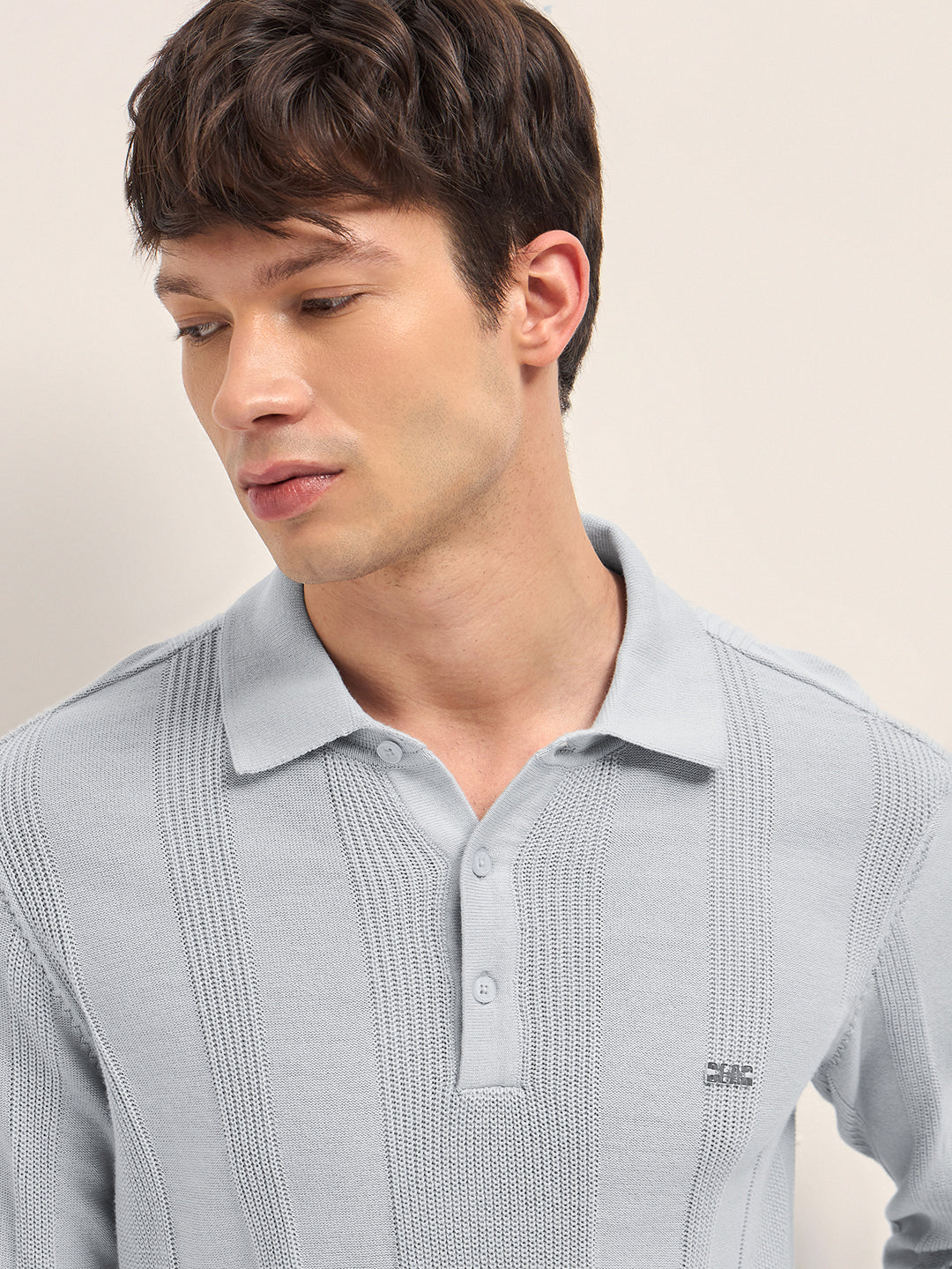 Men Cotton Flat Knit Polo T-Shirt