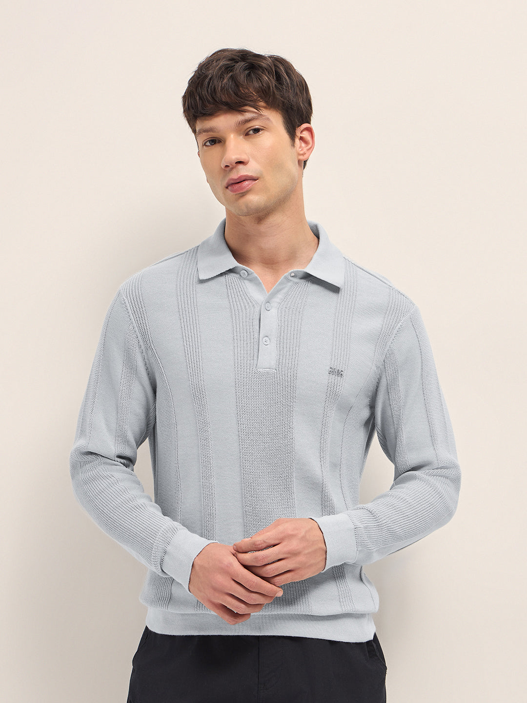 Men Cotton Flat Knit Polo T-Shirt