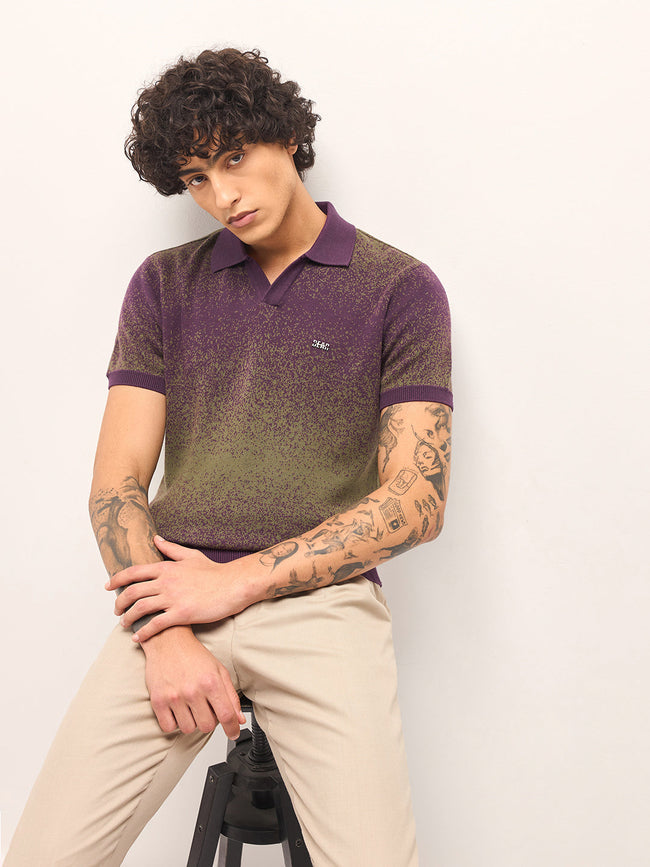 Men Purple Slim Fit Polo