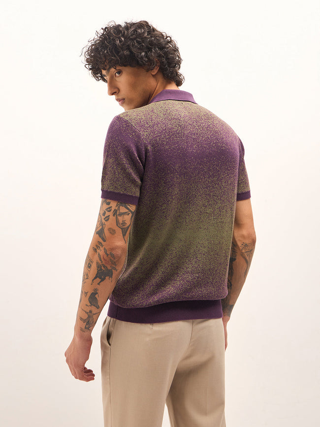 Men Purple Slim Fit Polo