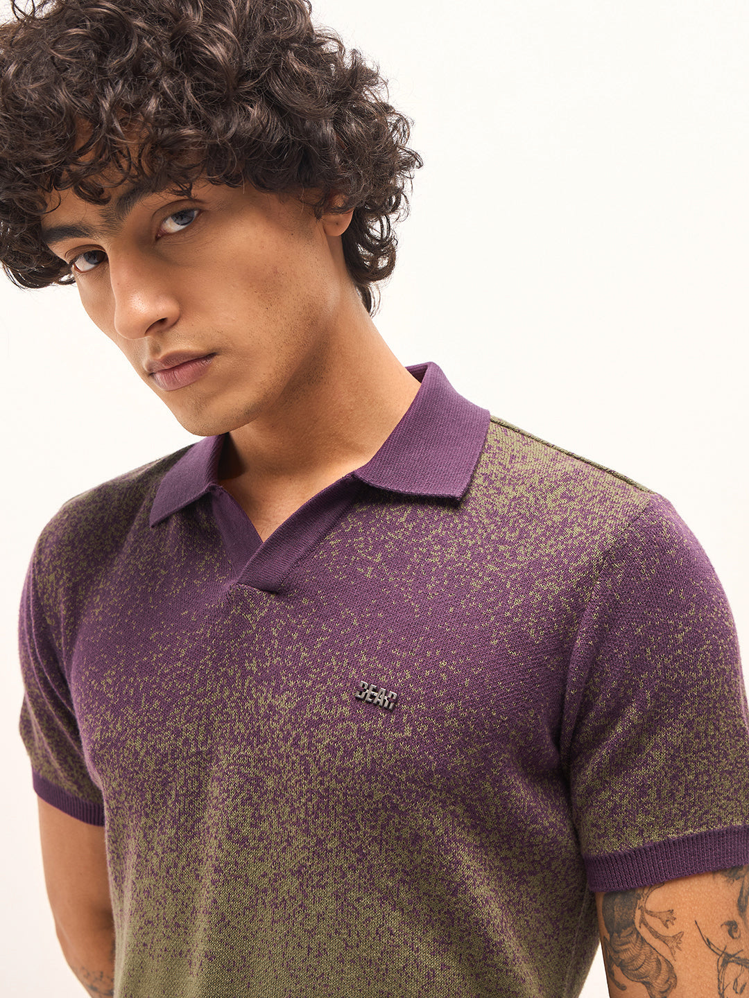 Men Purple Slim Fit Polo