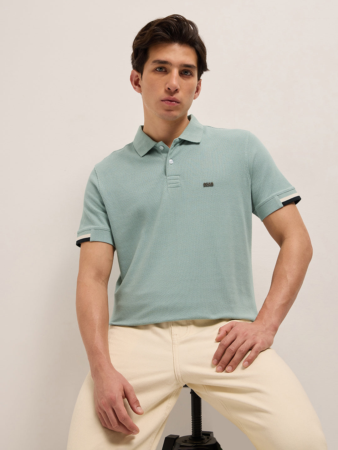 Men Blue Slim Fit Polo