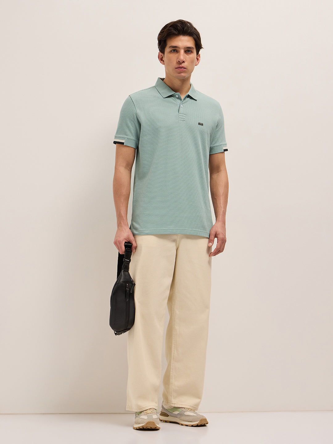 Men Blue Slim Fit Polo