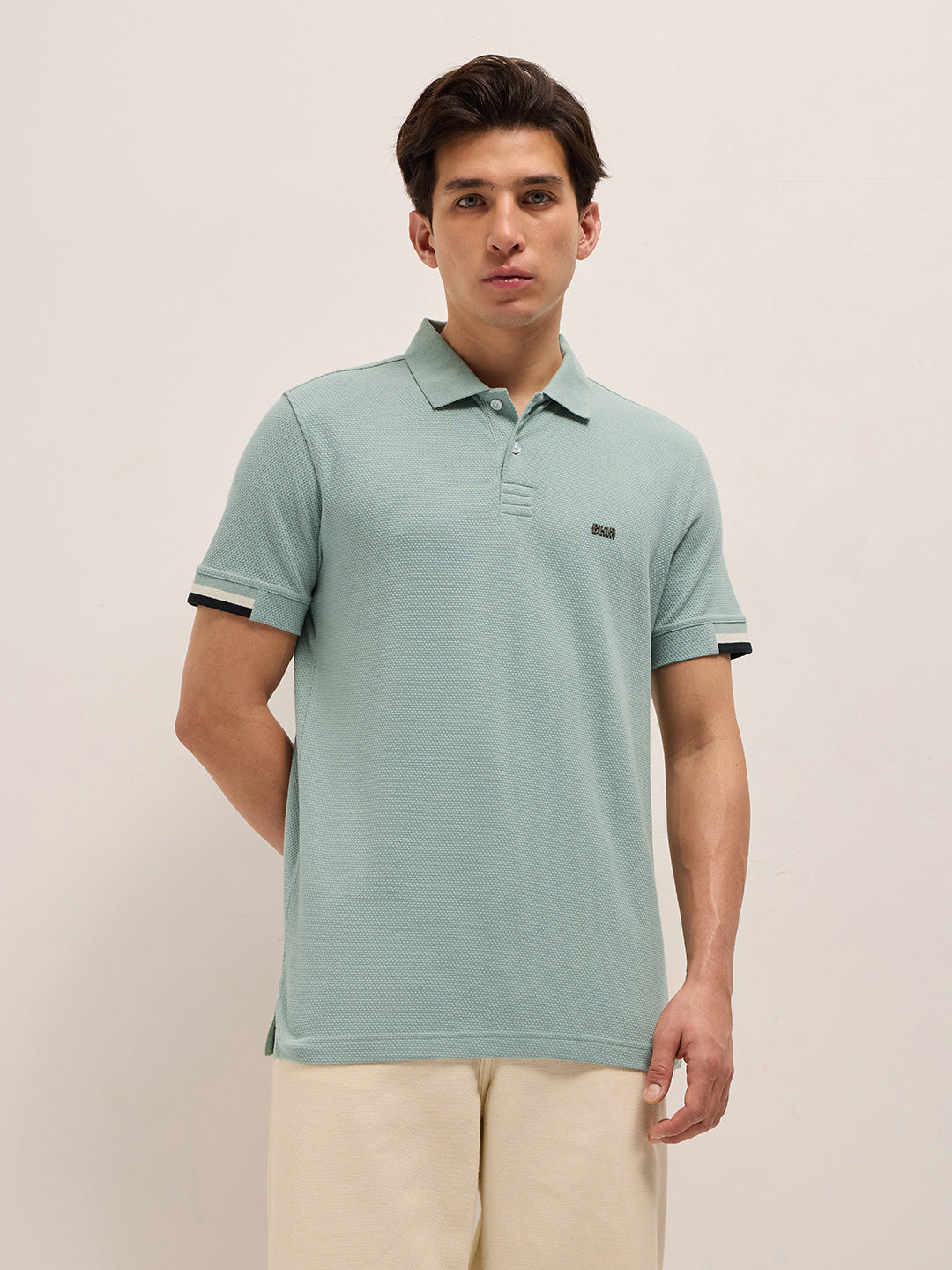 Men Blue Slim Fit Polo
