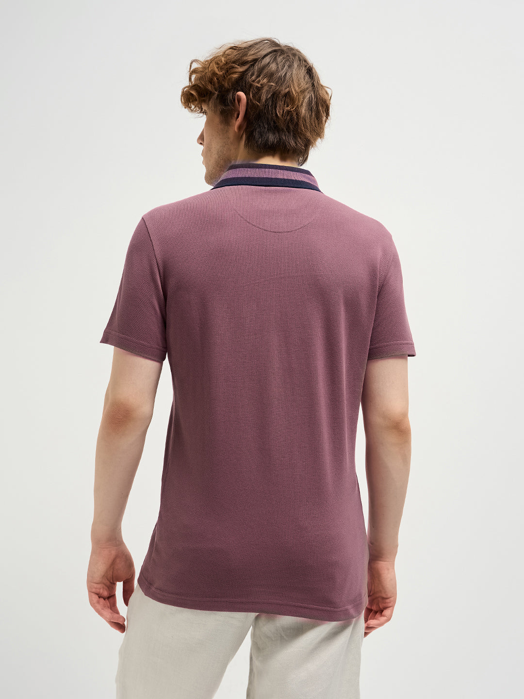 Men Purple Polo T-shirt