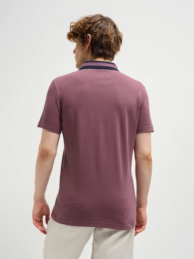 Men Purple Polo T-shirt
