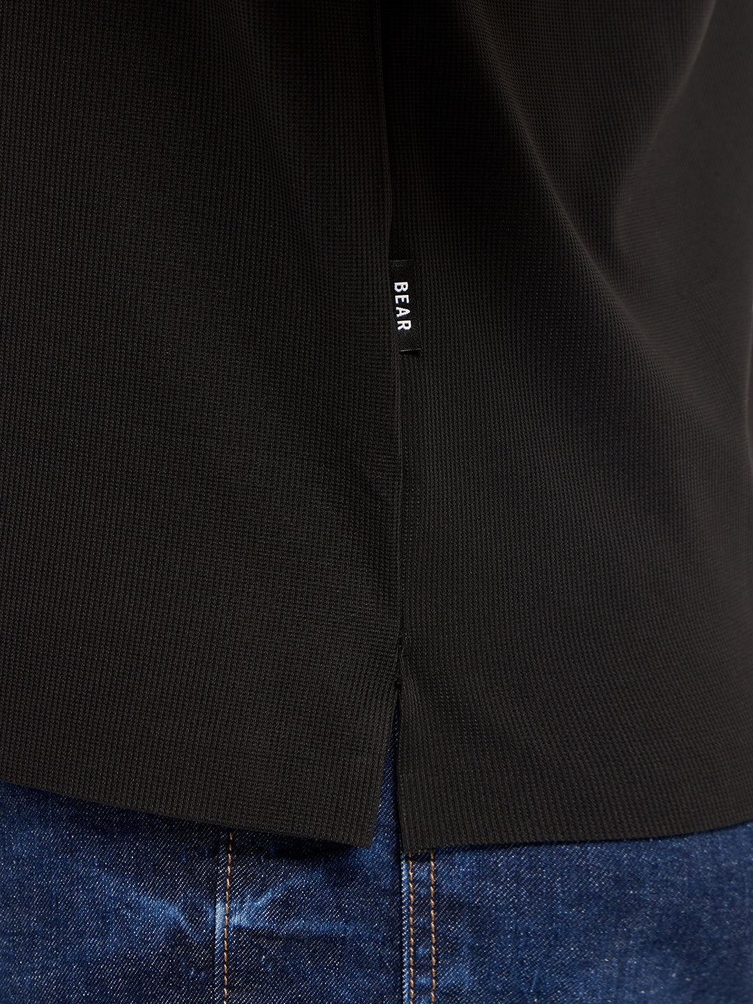Men BlackContrast Piping Slim Fit Polo T-shirt