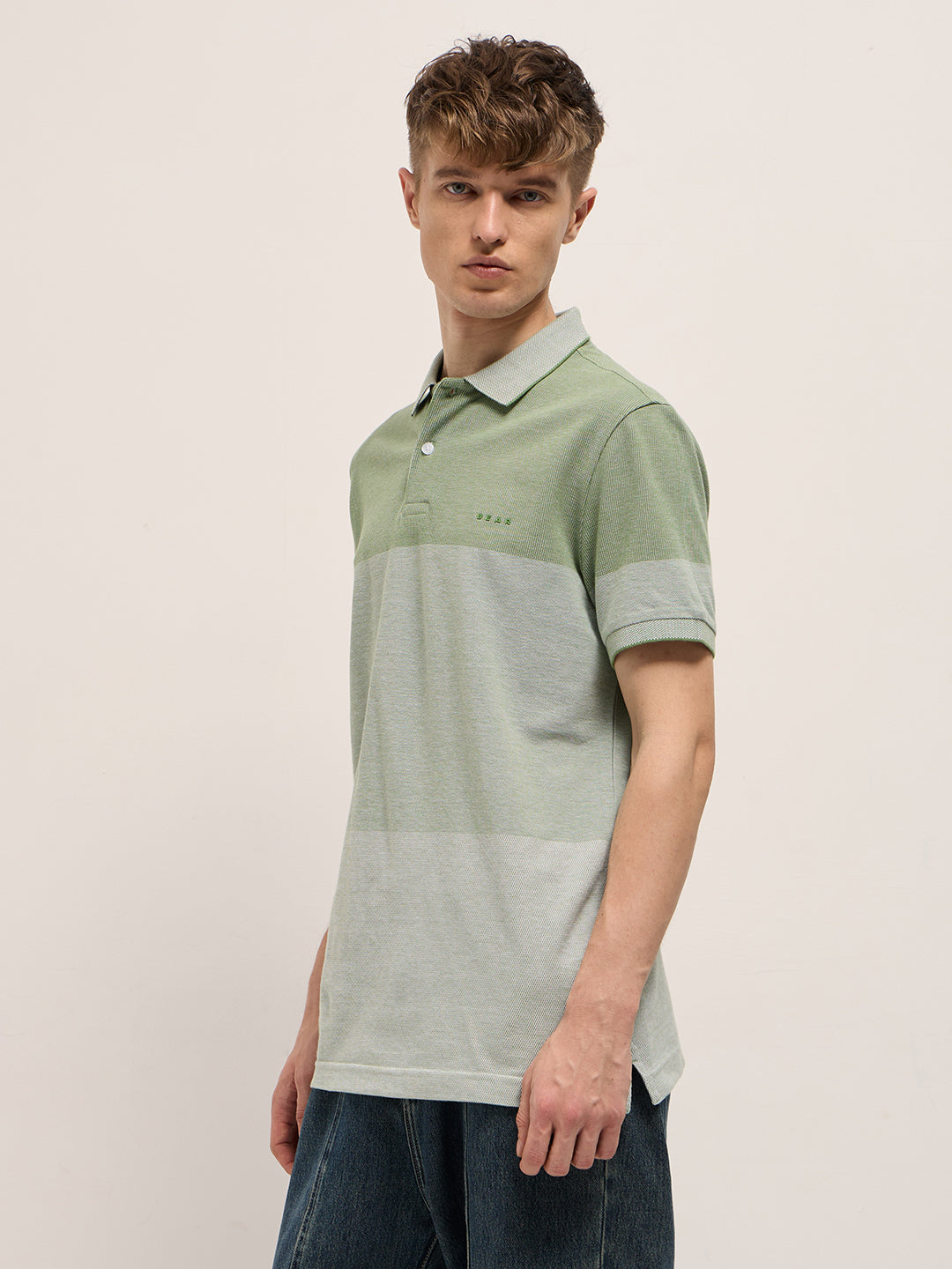 Men Green Slim Fit Polo