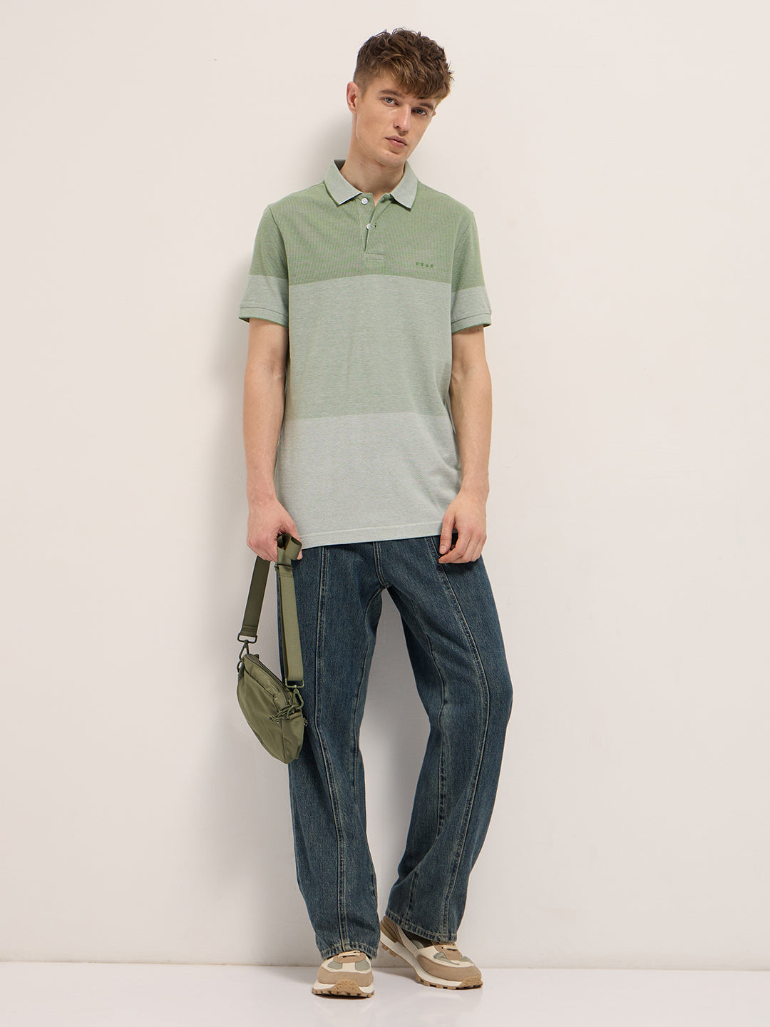 Men Green Slim Fit Polo
