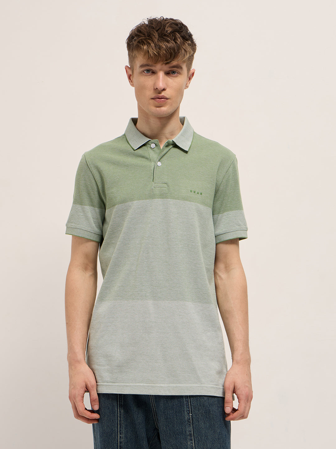 Men Green Slim Fit Polo