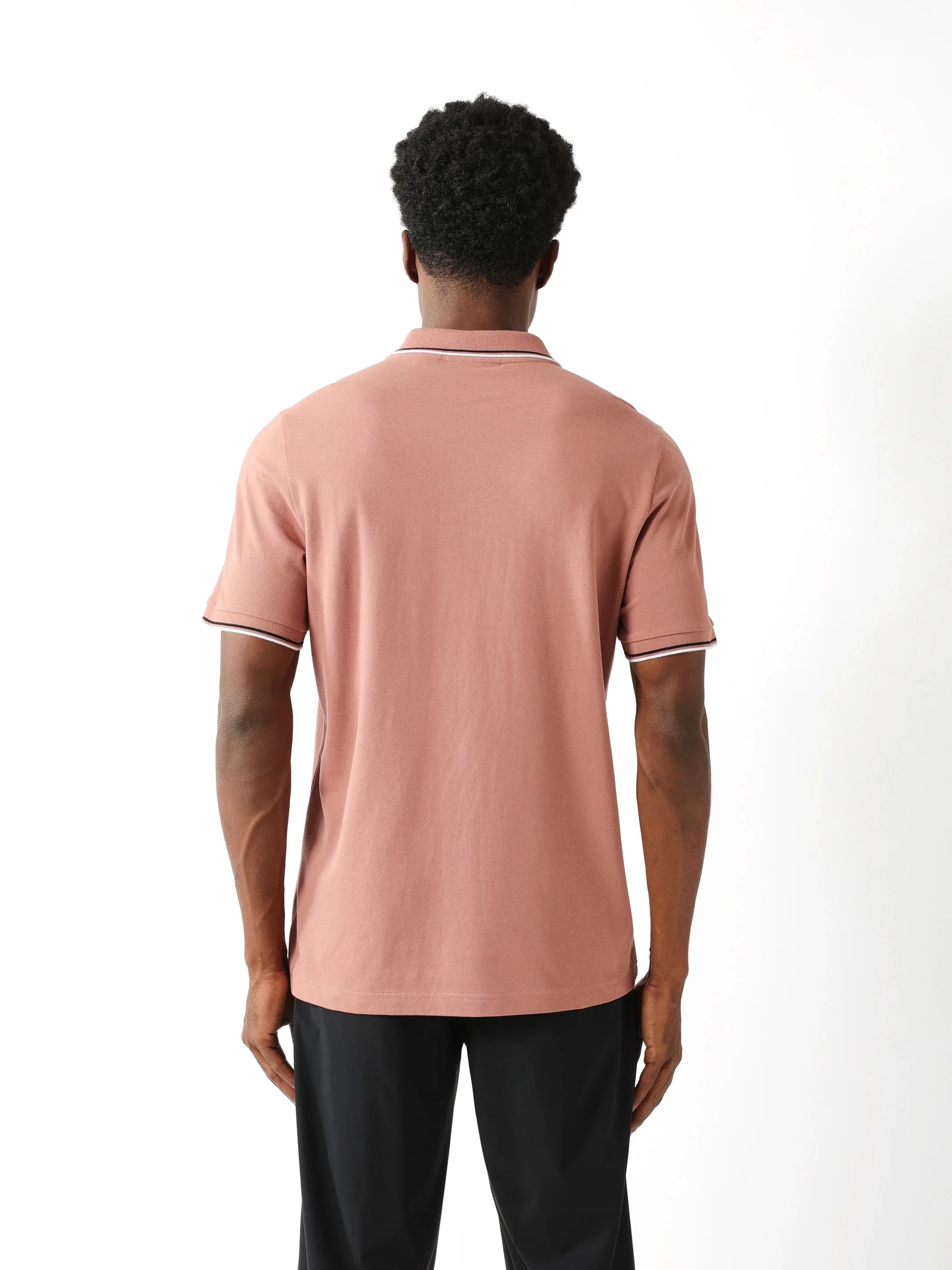 Men Pink Solid Polo