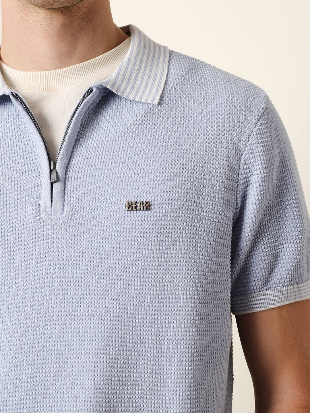Men Blue Half Sleeve Polo T-Shirt