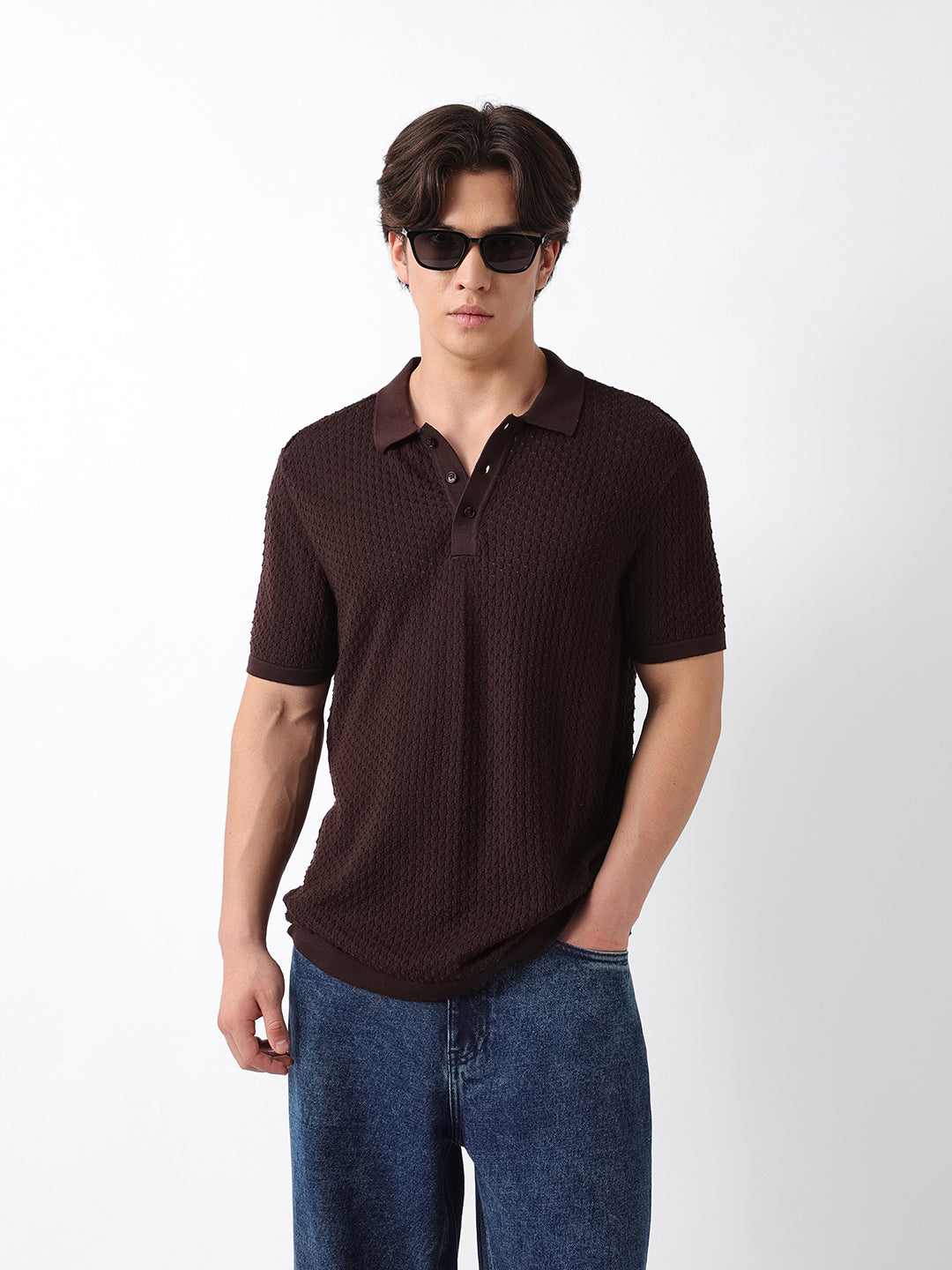 Men Brown Polo T-Shirt