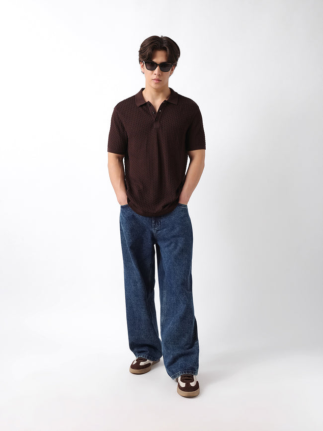 Men Brown Polo T-Shirt