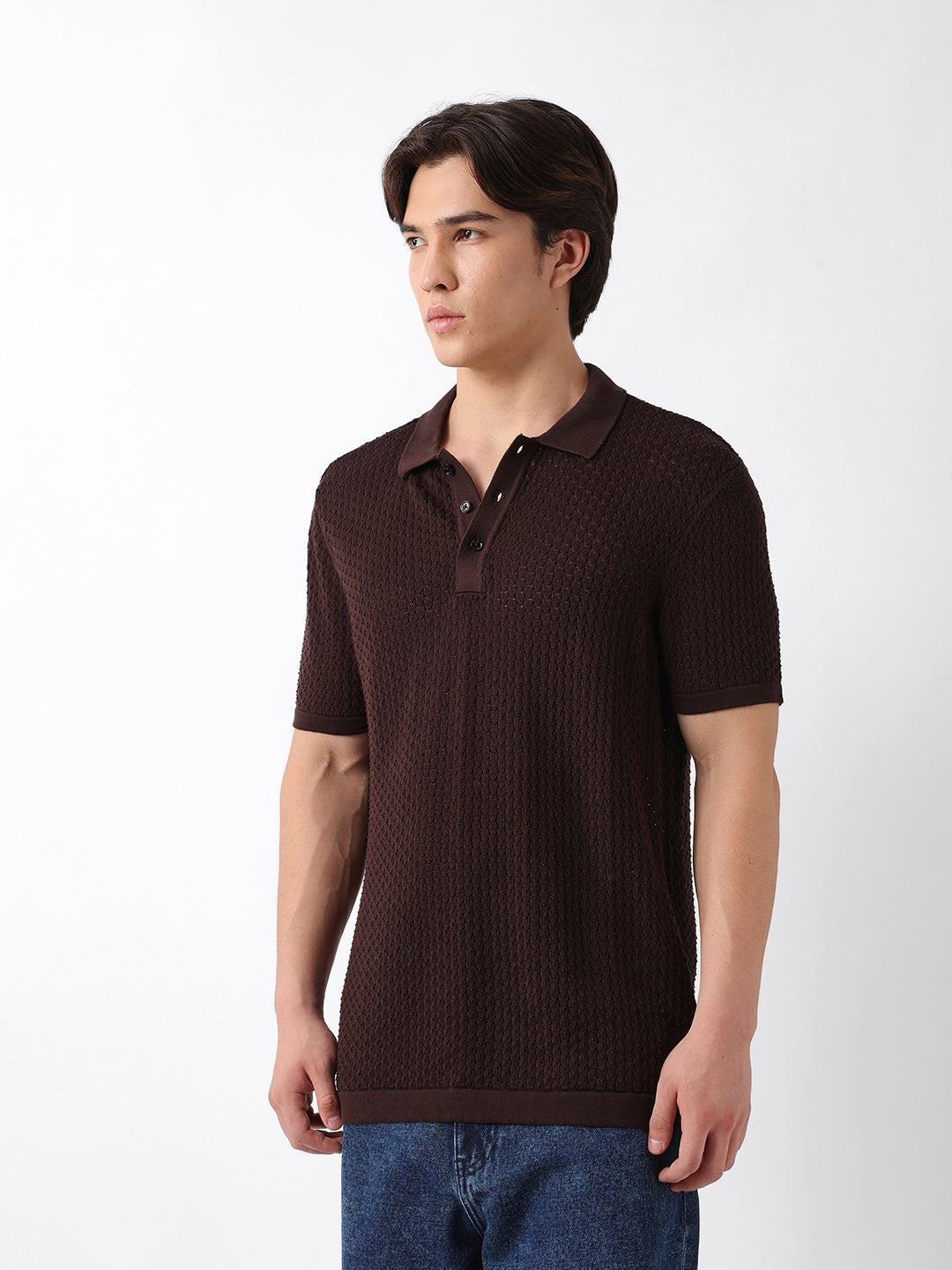 Men Brown Polo T-Shirt