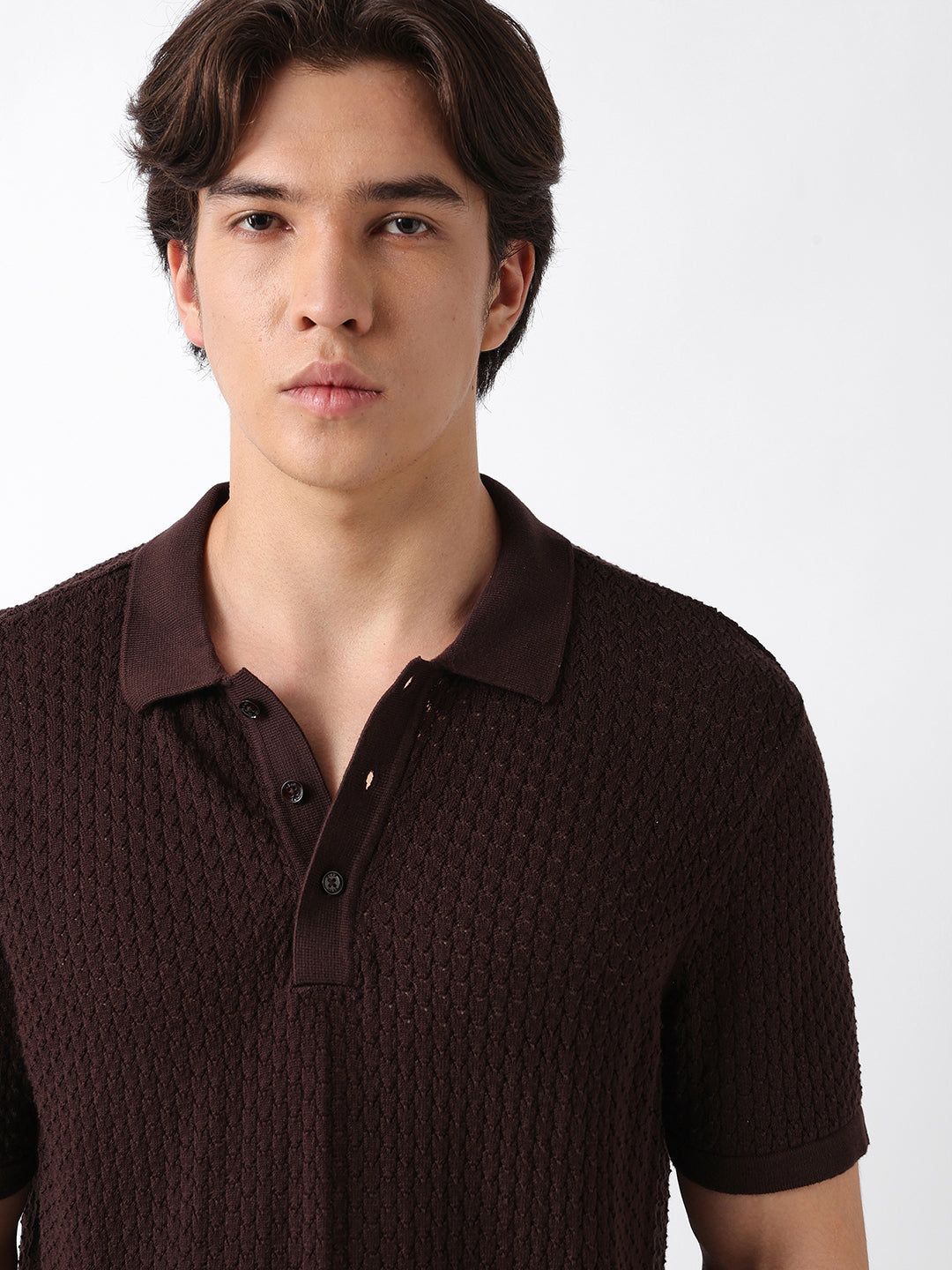 Men Brown Polo T-Shirt