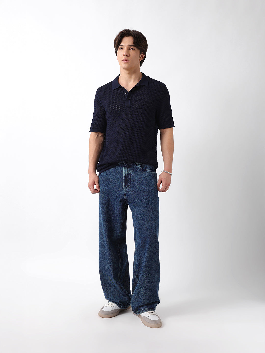 Men Navy Polo T-Shirt
