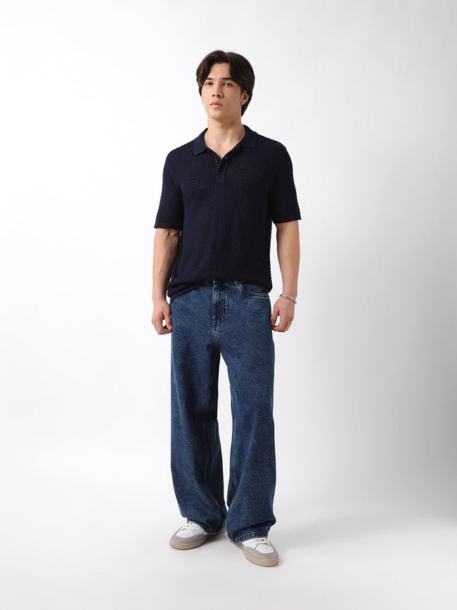 Men Navy Polo T-Shirt