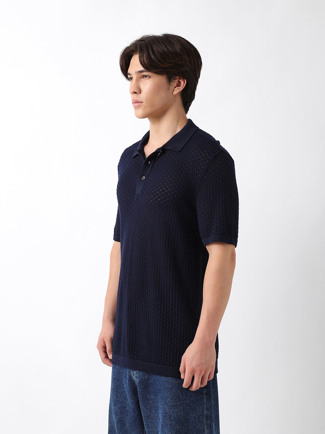 Men Navy Polo T-Shirt