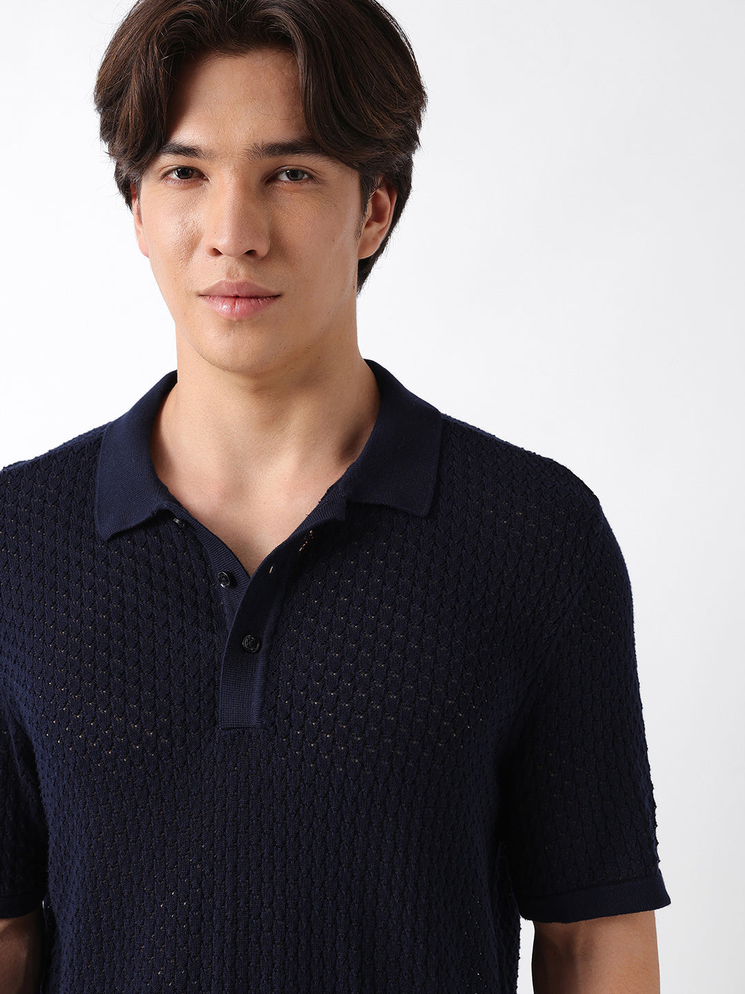 Men Navy Polo T-Shirt