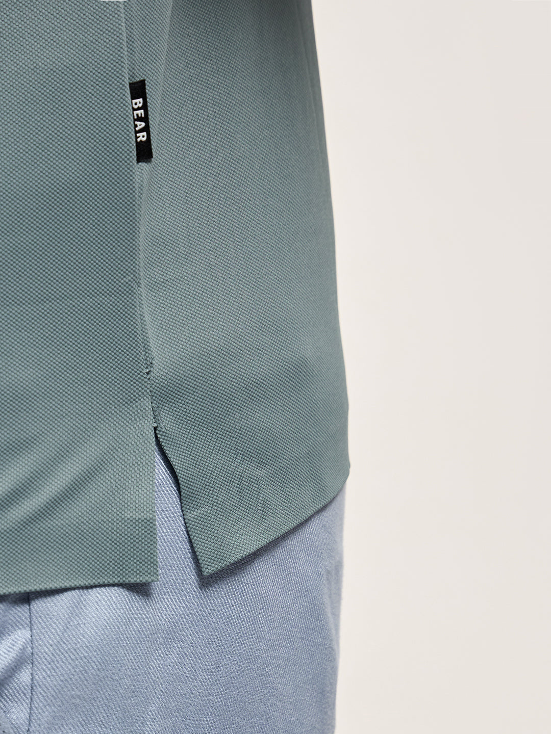 Men Teal Blue Solid Regular Fit Polo T-shirt