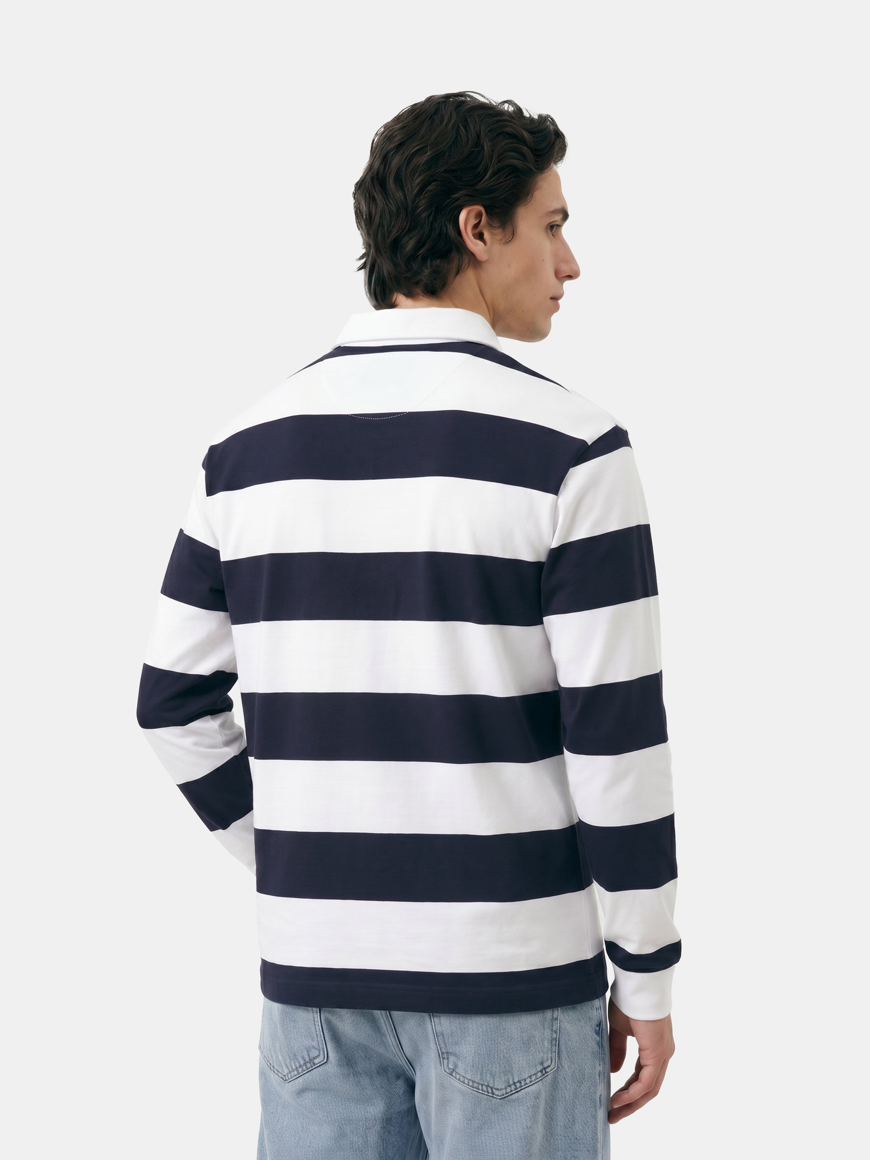 Men Multi Striped Cotton Polo T-Shirt