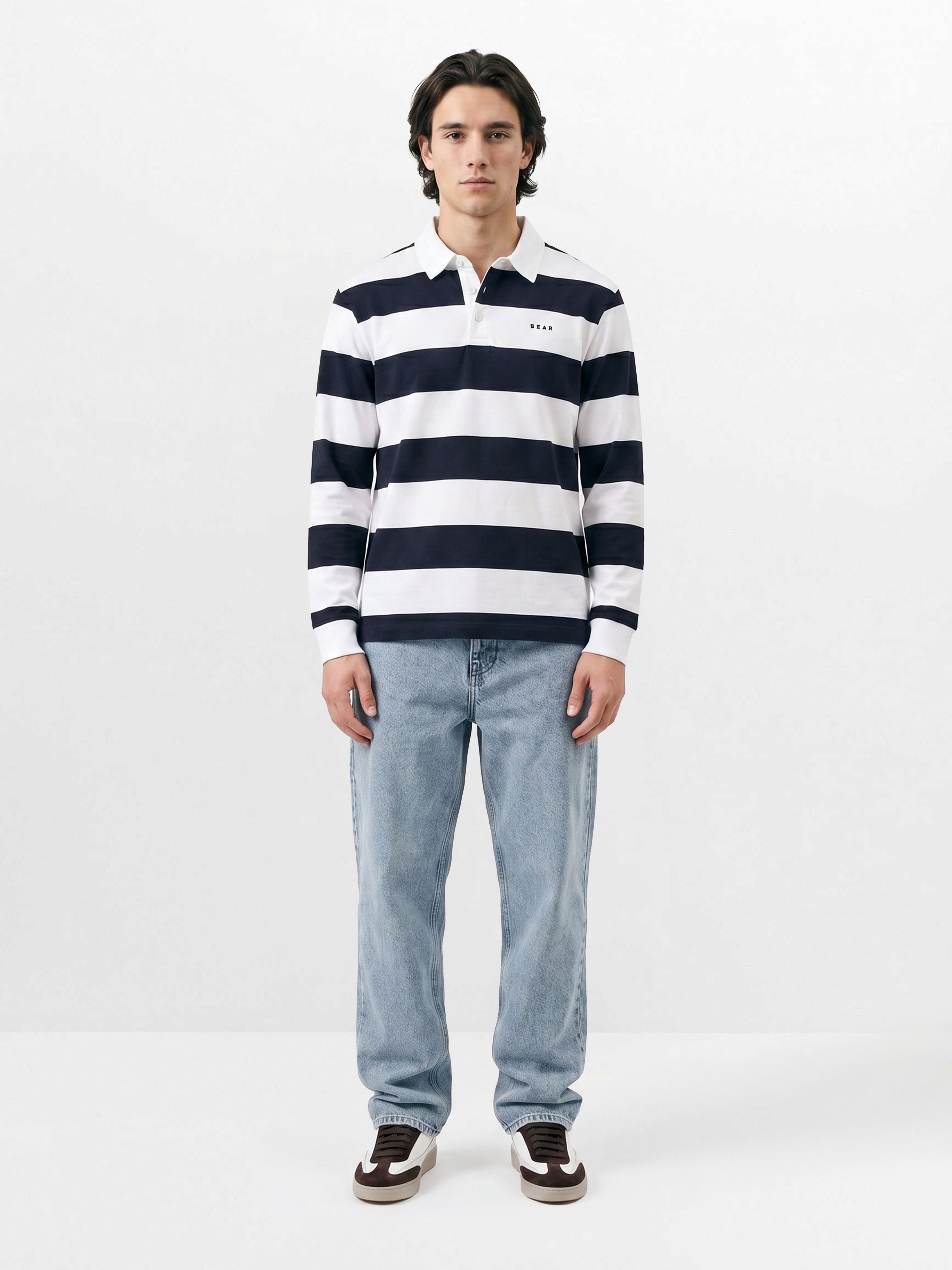 Men Multi Striped Cotton Polo T-Shirt