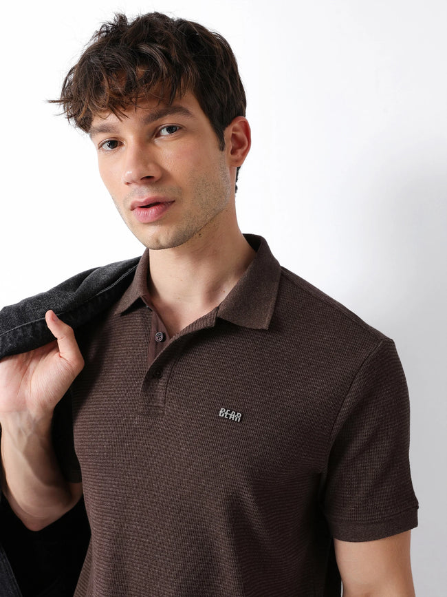 Men Brown Regular Fit Polo