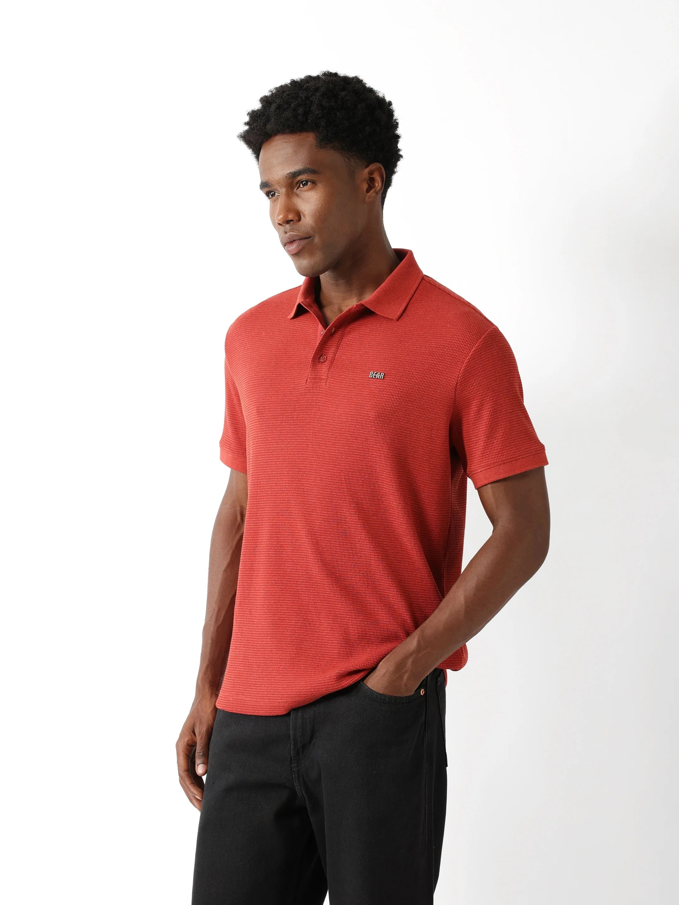 Men Rust Regular Fit Polo