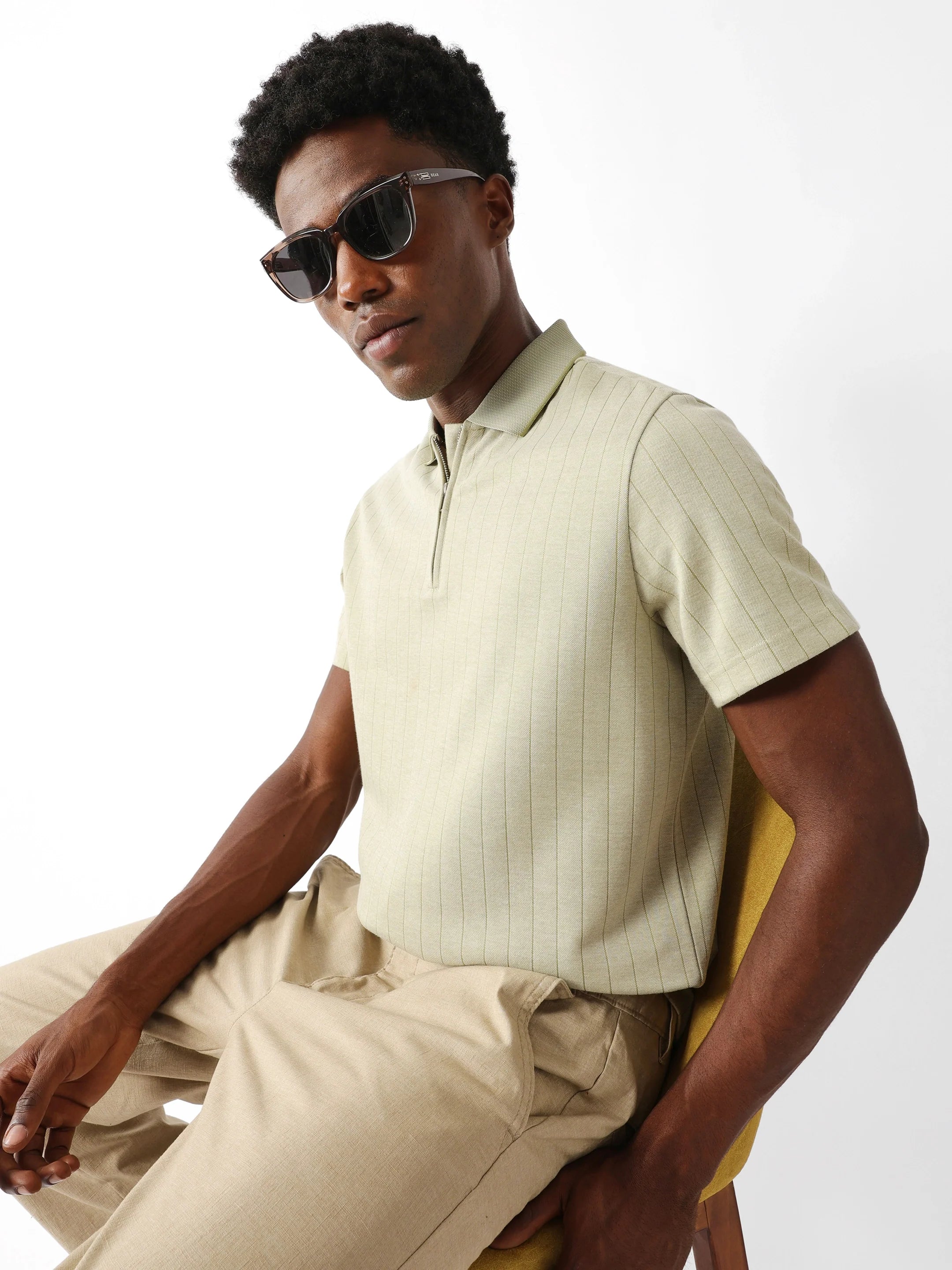 Men Green Regular Fit Polo