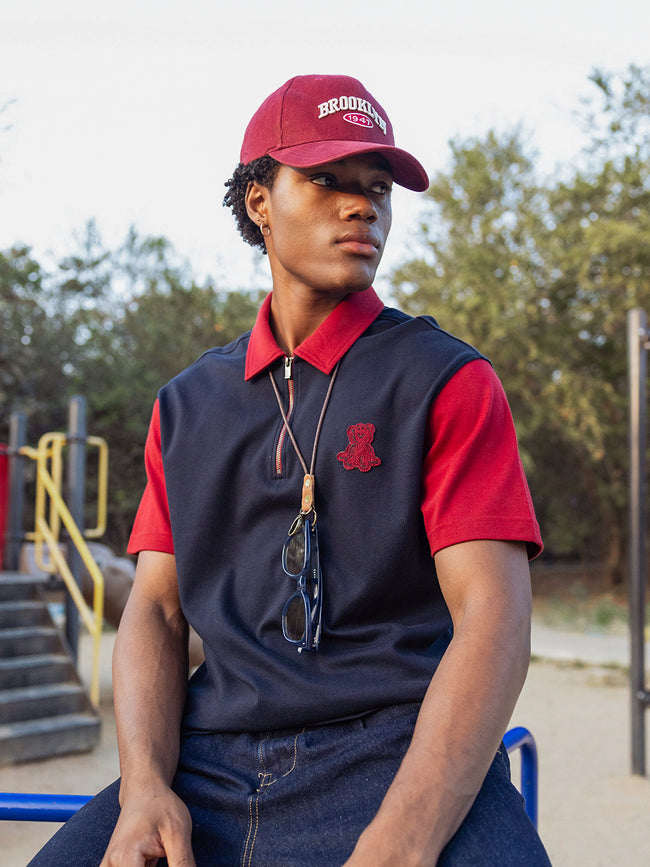 Men Blue Solid Cotton Polo T-Shirt
