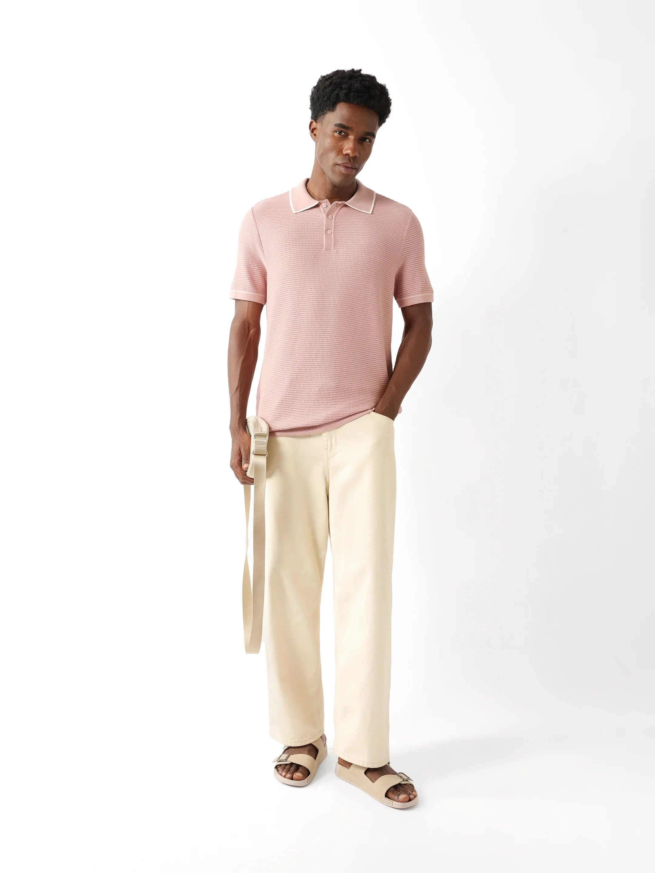 Men Pink Regular Fit Polo