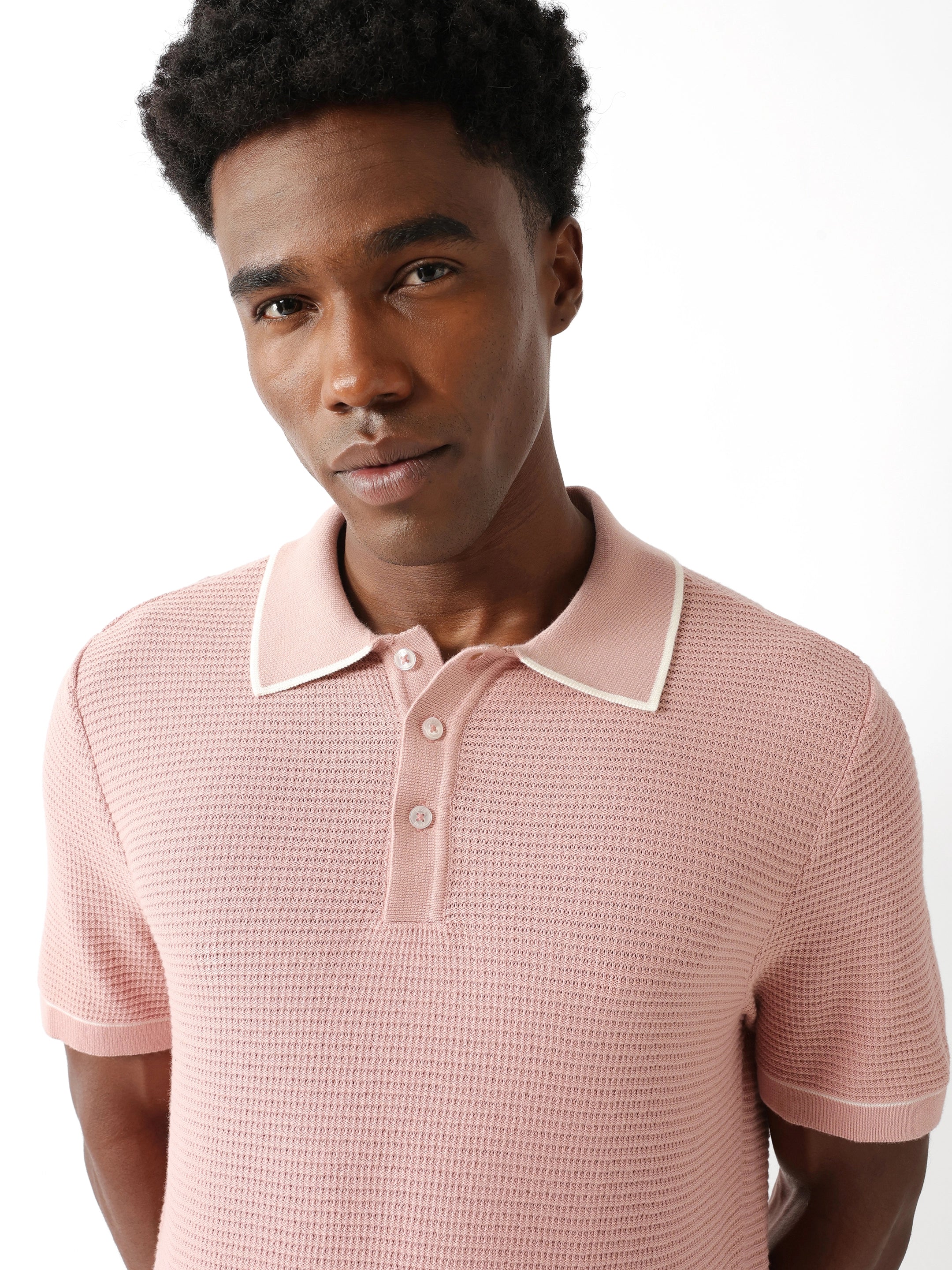 Men Pink Regular Fit Polo
