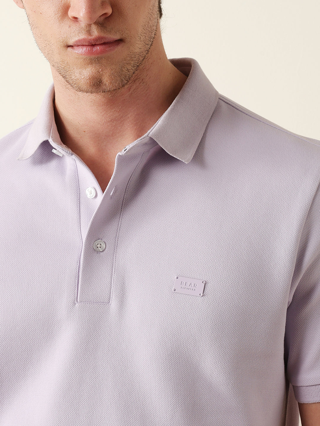 Men Purple Solid Cotton T-Shirt