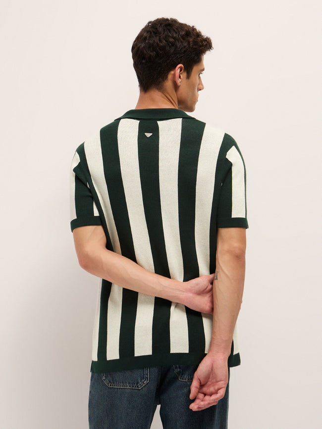 Men Cotton Striped Polo T-Shirt