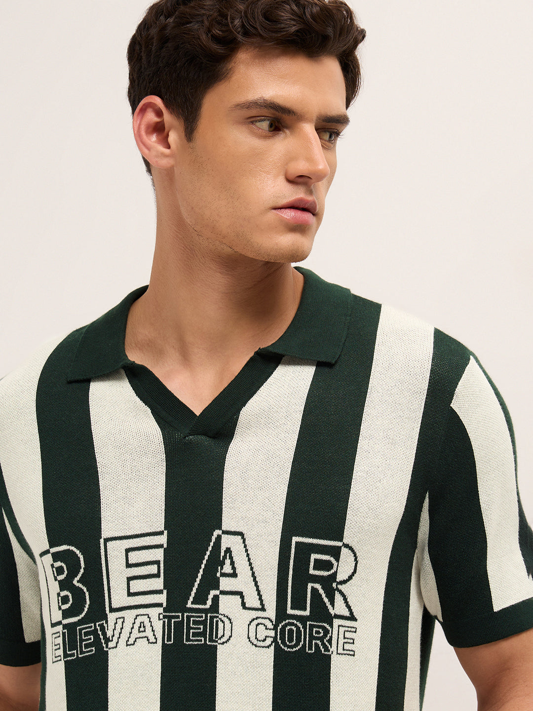 Men Cotton Striped Polo T-Shirt