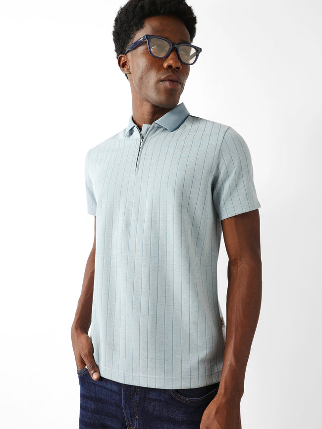 Men Blue Regular Fit Polo