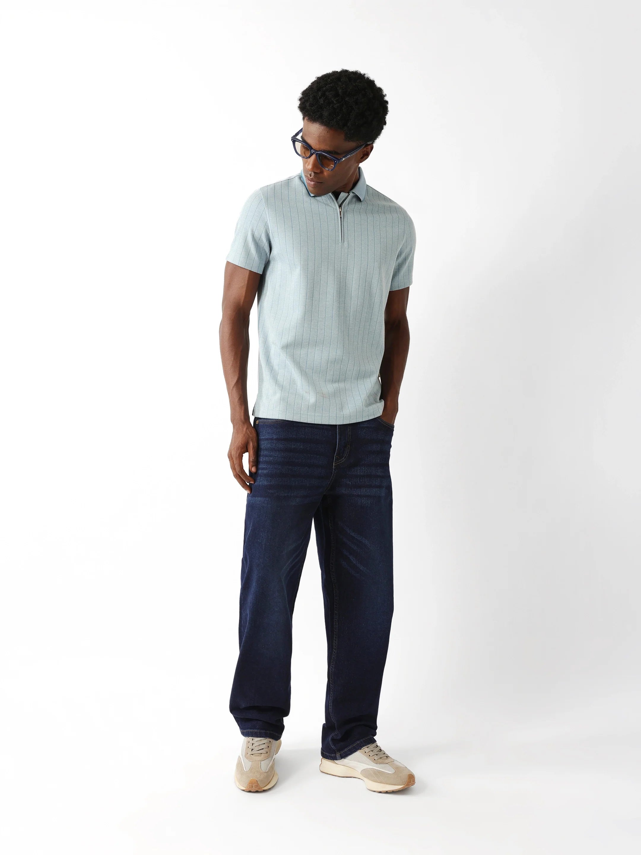 Men Blue Regular Fit Polo