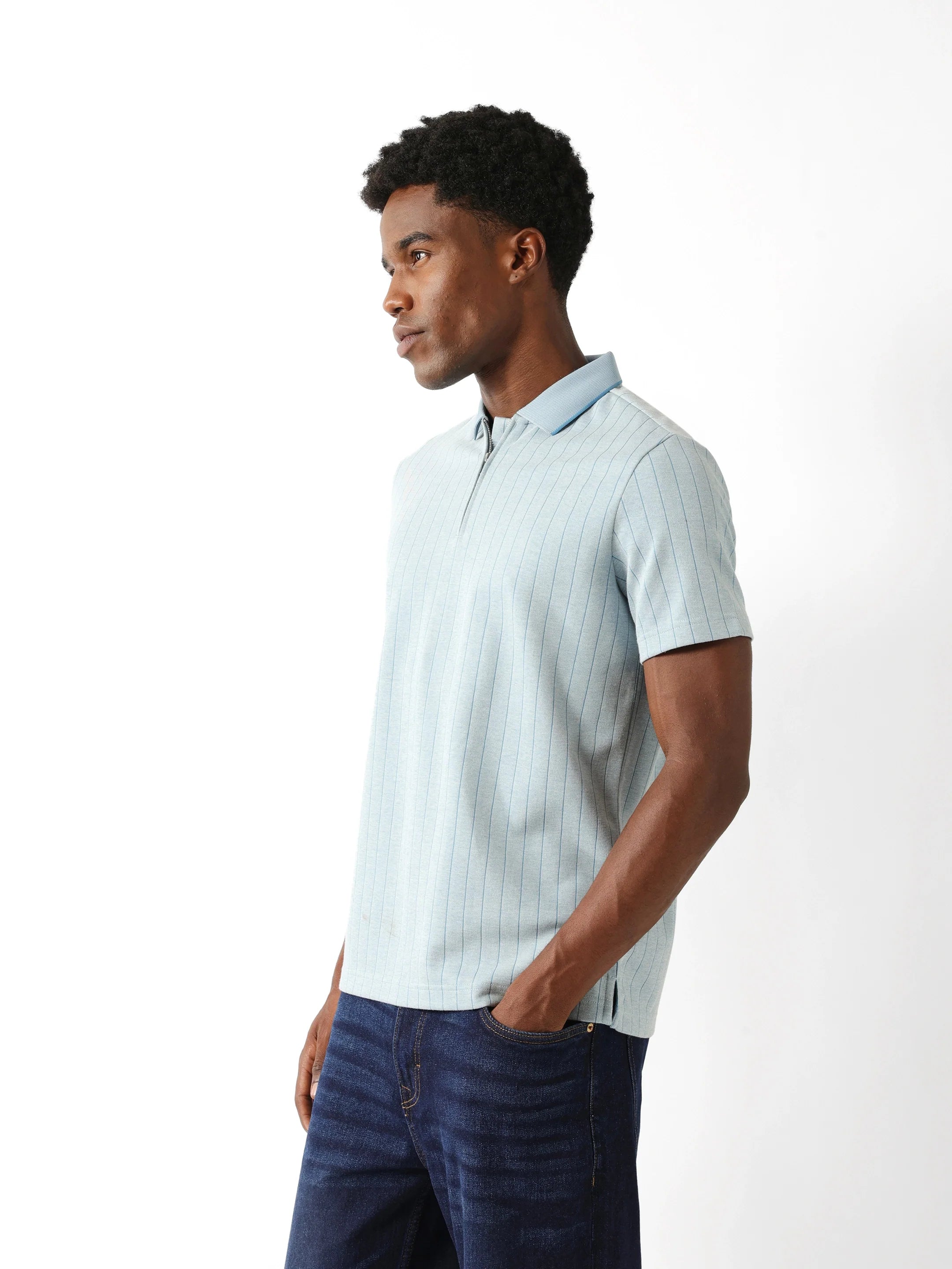 Men Blue Regular Fit Polo
