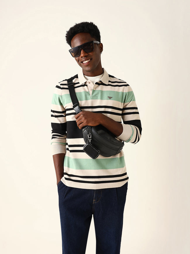 Men Multi Striped Cotton Polo