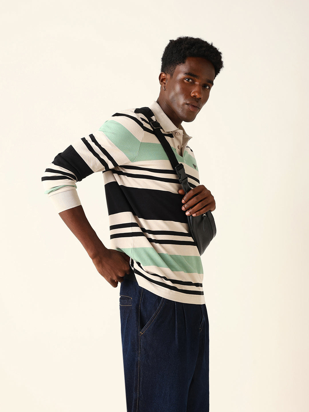 Men Multi Striped Cotton Polo