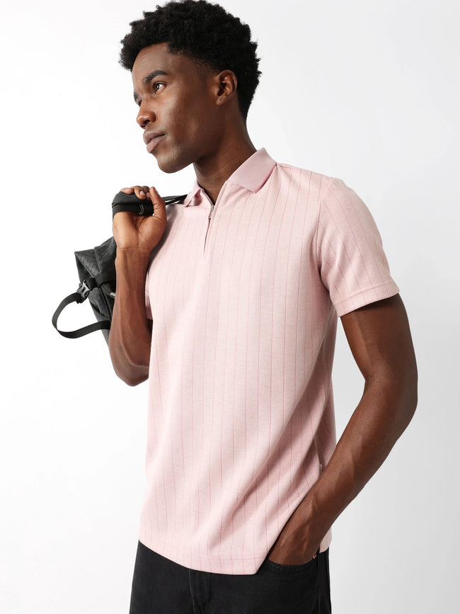 Men Pink Regular Fit Polo