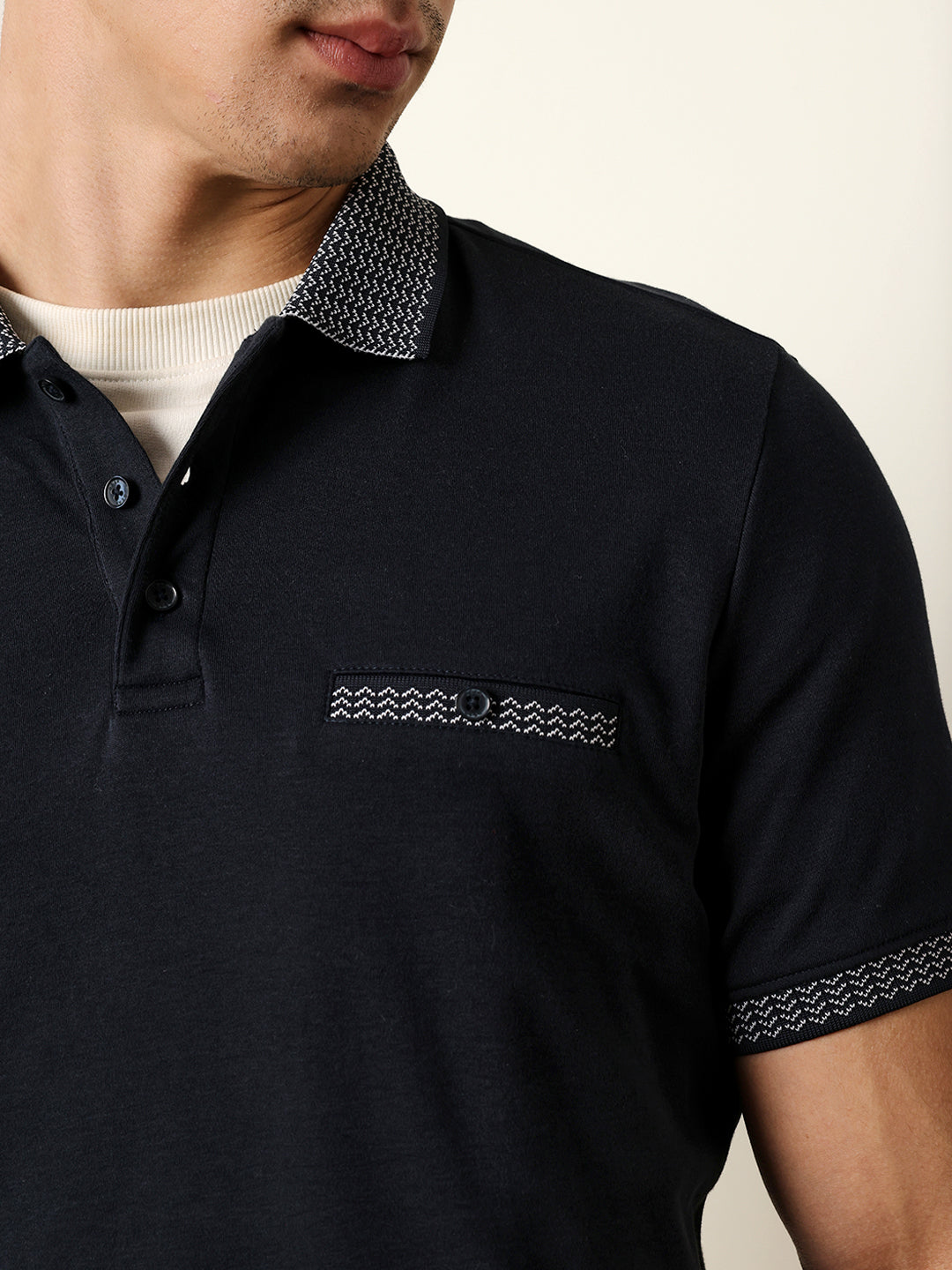 Men Blue Half Sleeve Polo T-Shirt