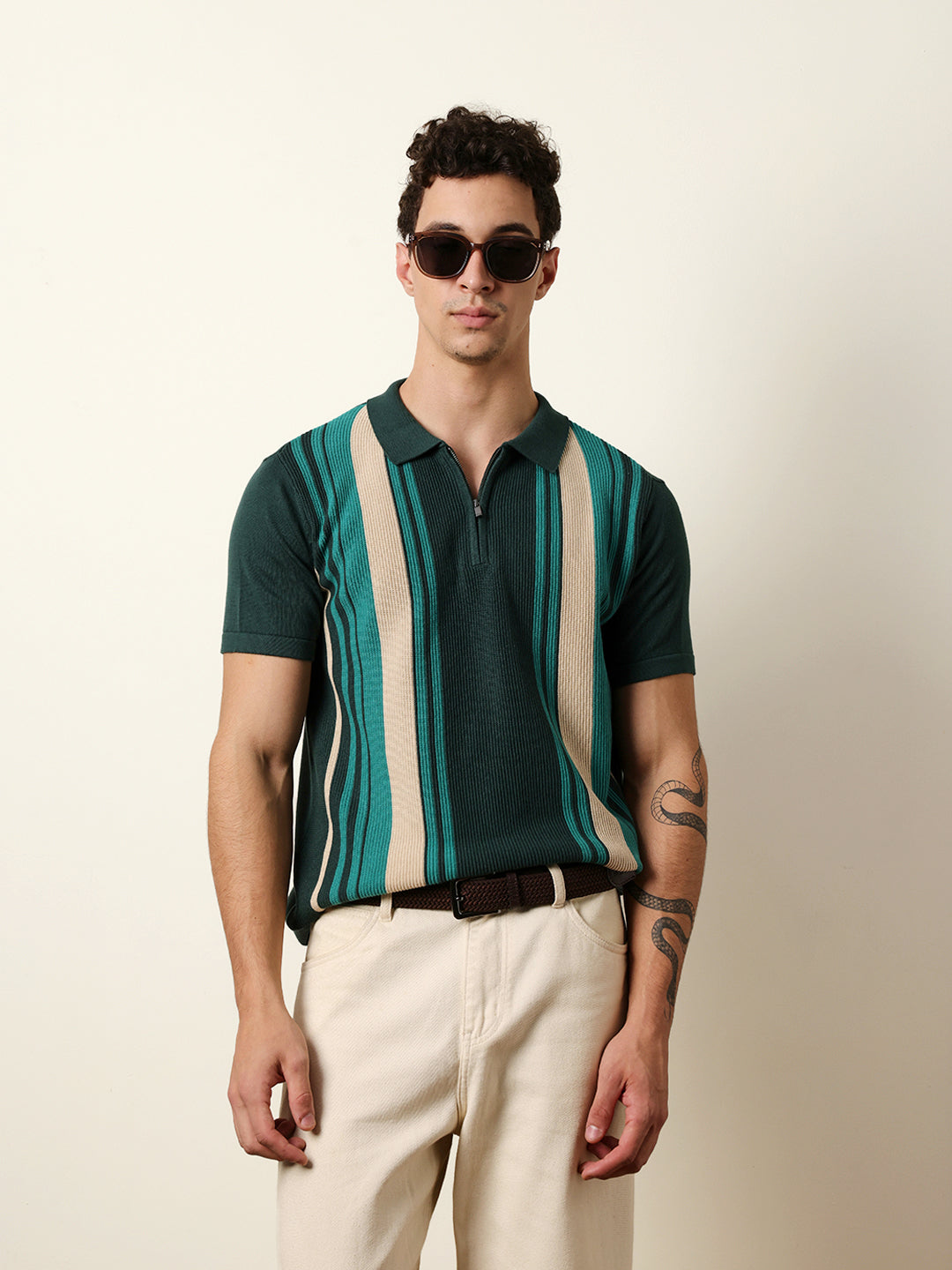 Men Multicolor Half Sleeve Polo T-Shirt