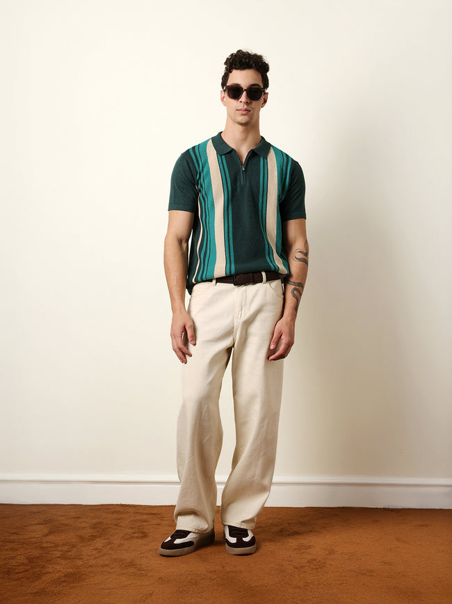 Men Multicolor Half Sleeve Polo T-Shirt