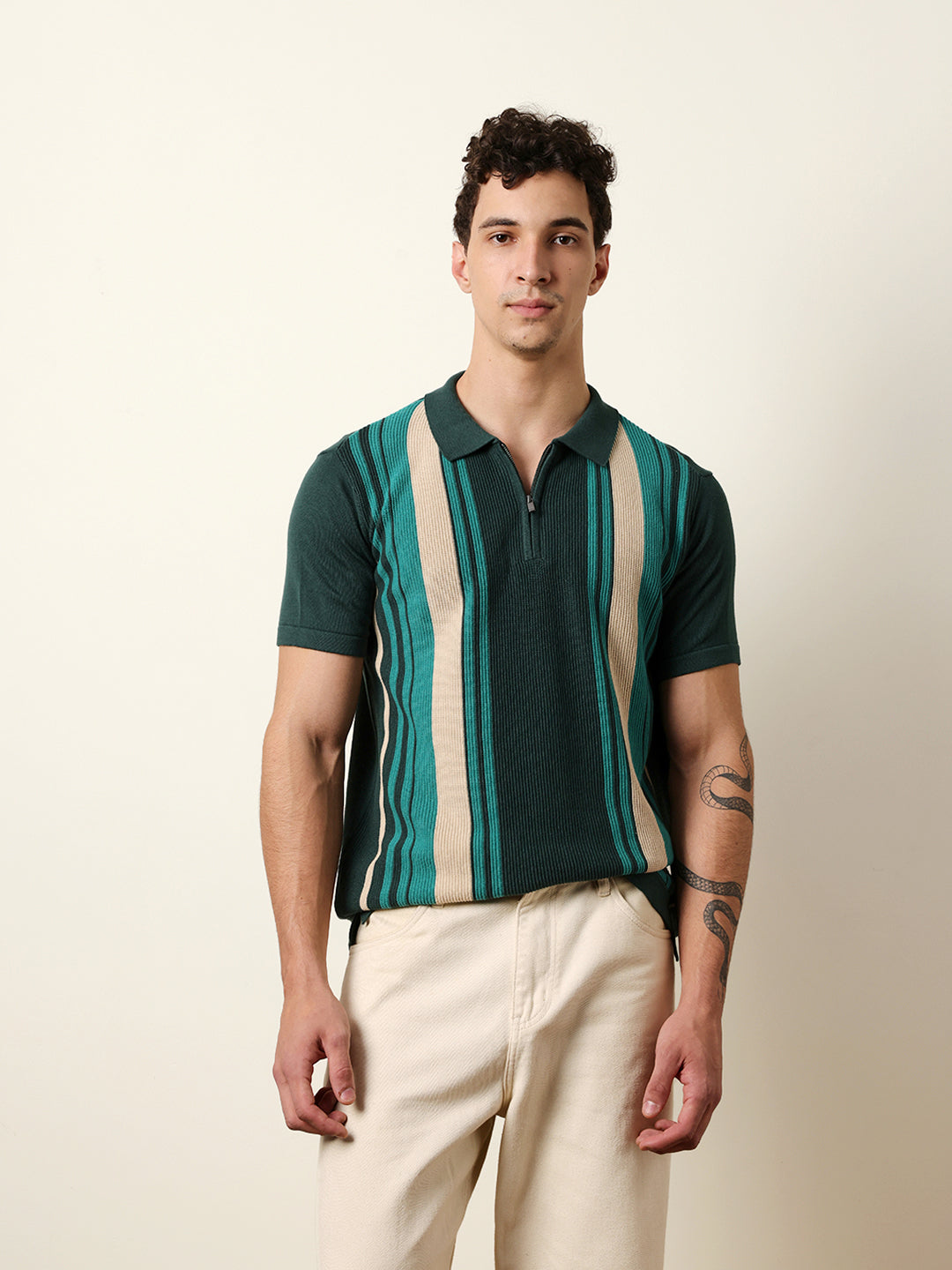 Men Multicolor Half Sleeve Polo T-Shirt